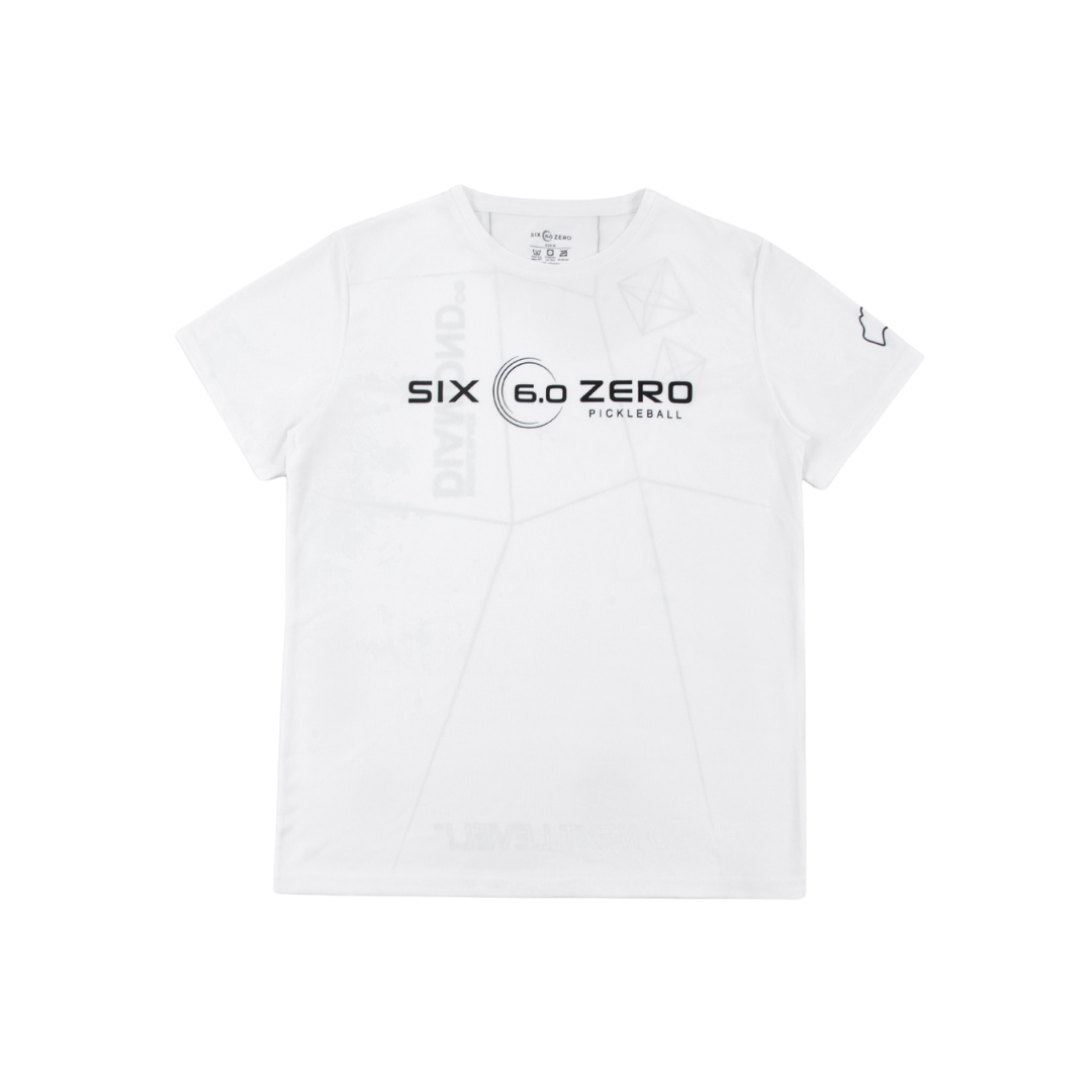 Six Zero Performance Sport Shirt - Gem Series Double Black Diamond White and Black Logo