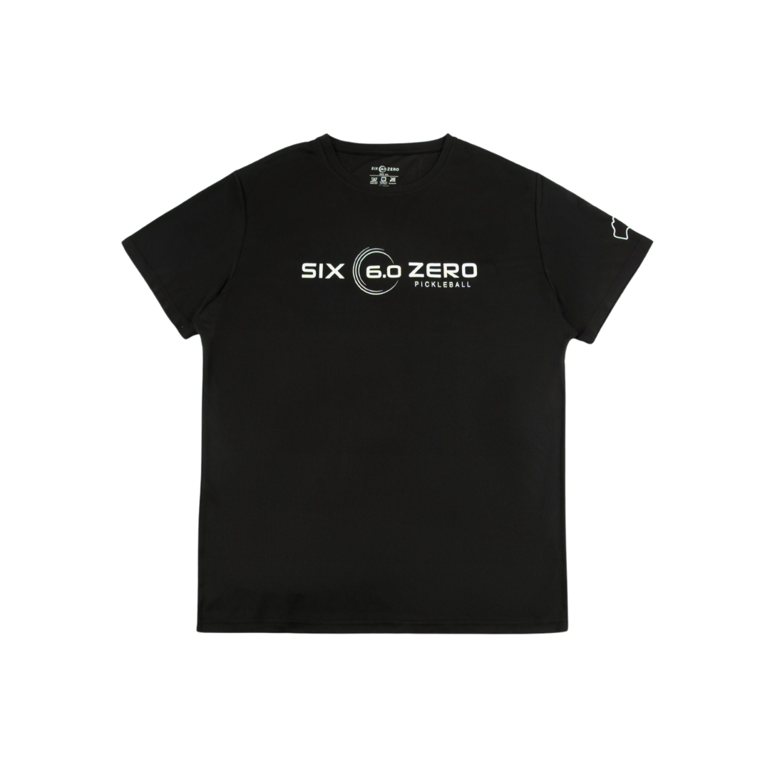 Six Zero Performance Sport Shirt - Gem Series Double Black Diamond Black and White Logo