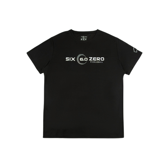 Six Zero Performance Sport Shirt - Gem Series Double Black Diamond Black and White Logo