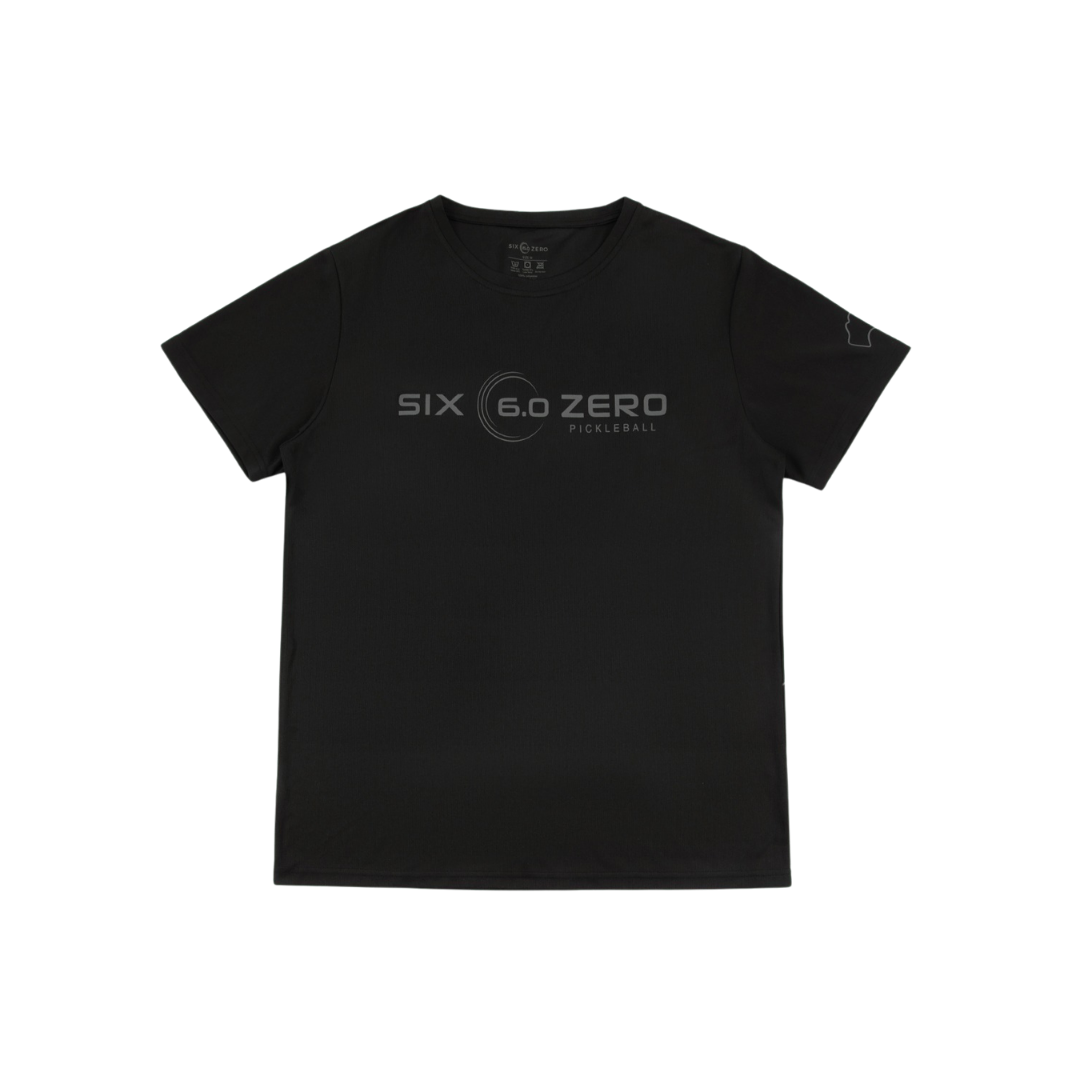 Six Zero Performance Sport Shirt - Gem Series Black Diamond Black and Grey Logo