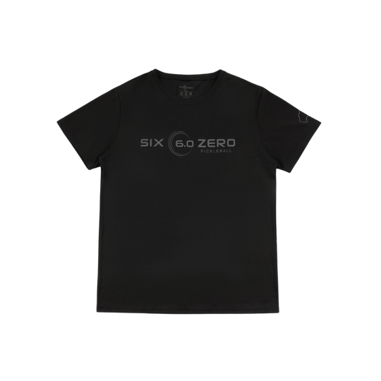 Six Zero Performance Sport Shirt - Gem Series Black Diamond Black and Grey Logo