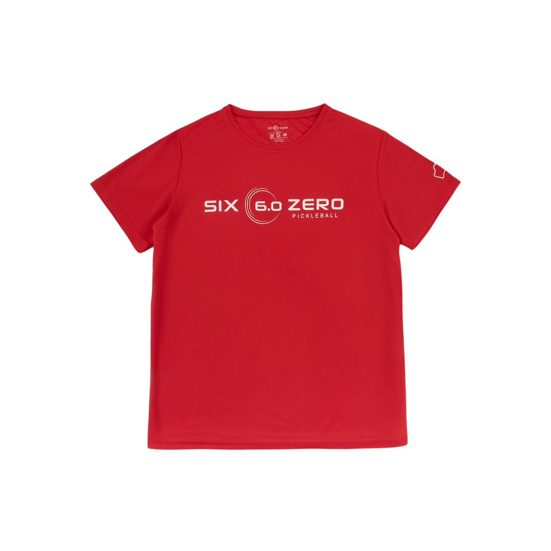 Six Zero Performance Sport Shirt - Gem Series Ruby Red with White Logo